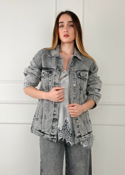 6167 - GIUBBOTTO IN DENIM LUNGO