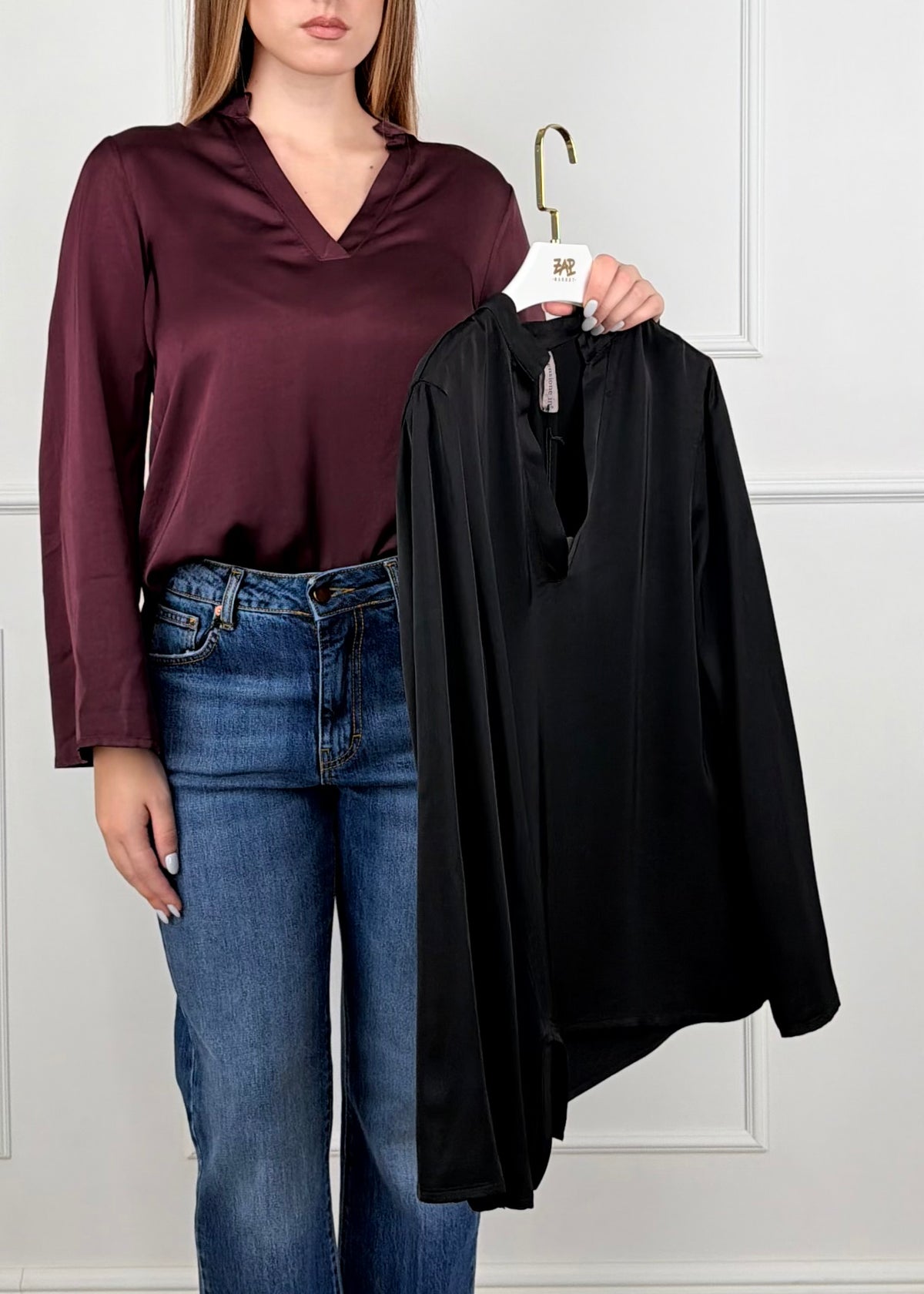 F2207B22R - TENSIONE IN BLUSA IN VISCOSA