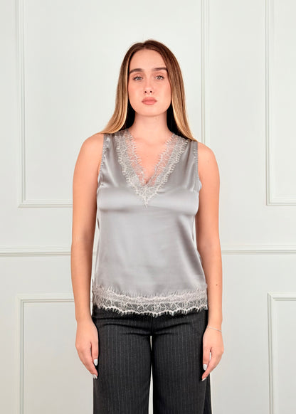 B397 - BREND TOP CON INSERTO IN PIZZO