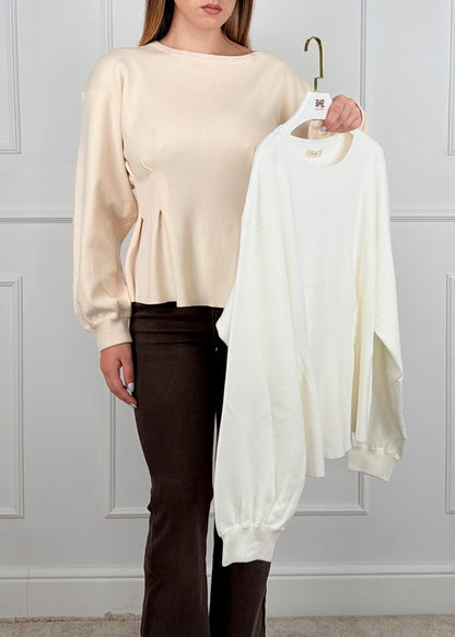 M5747L MAGLIA CON CORSETTO STRINGATO REGOLABILE SUL RETRO