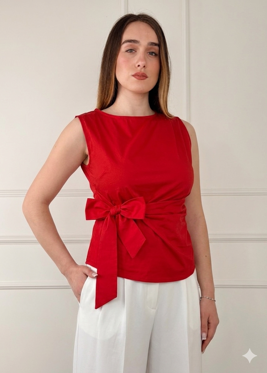 5819 - BLUSA CON FIOCCO LATERALE