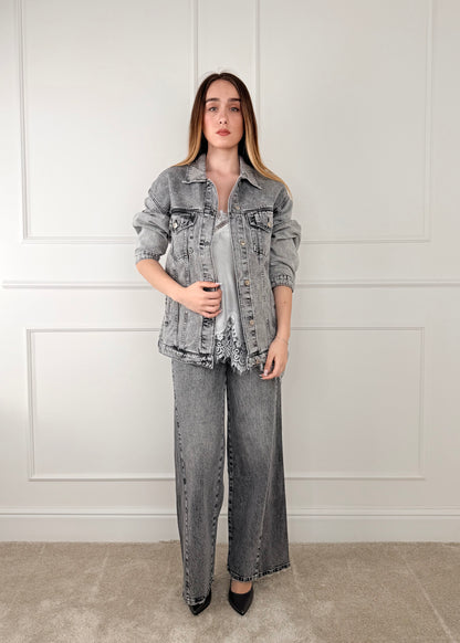 6167 - GIUBBOTTO IN DENIM LUNGO