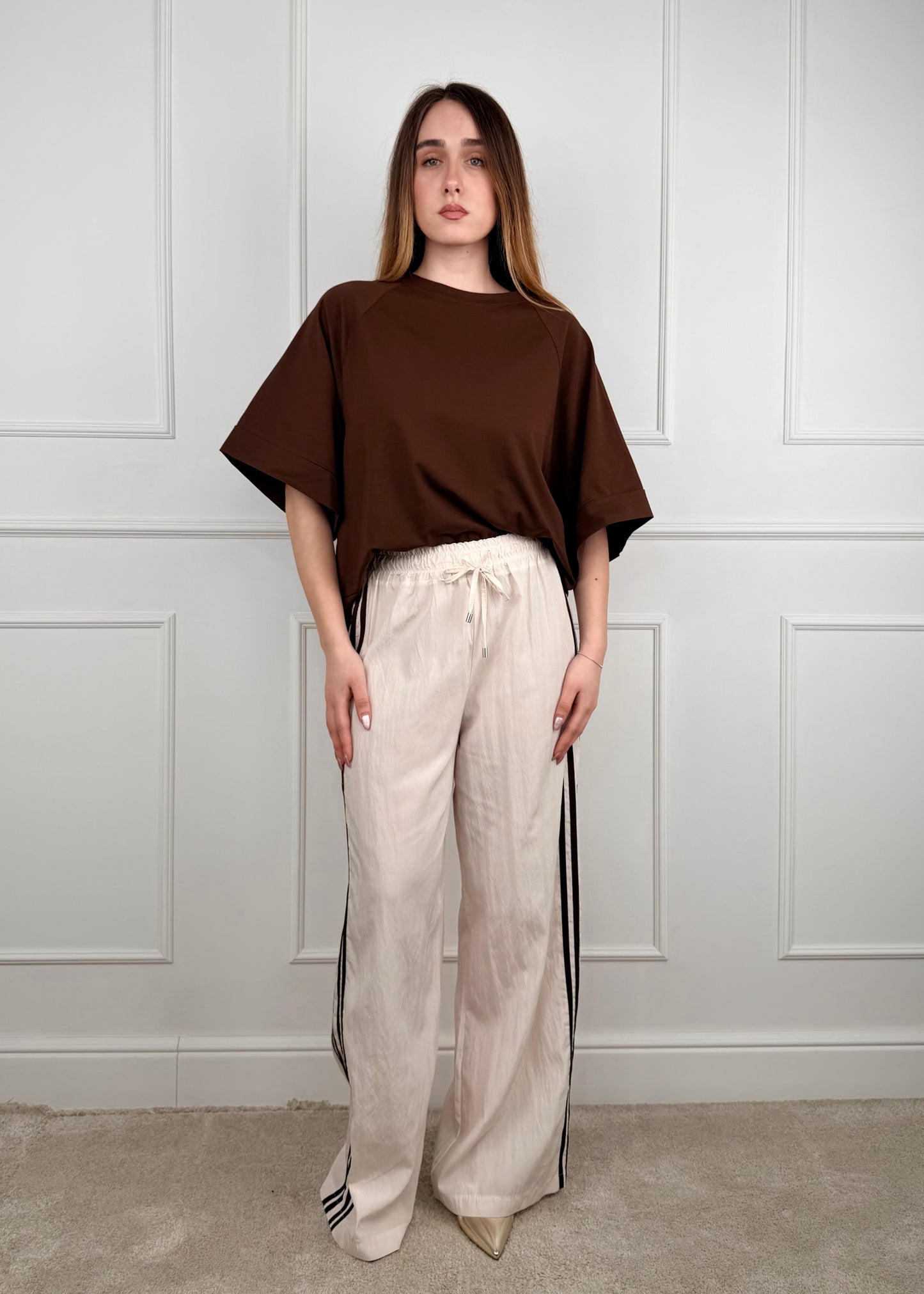 H527287 - BREND PANTALONE PALAZZO CON BANDE