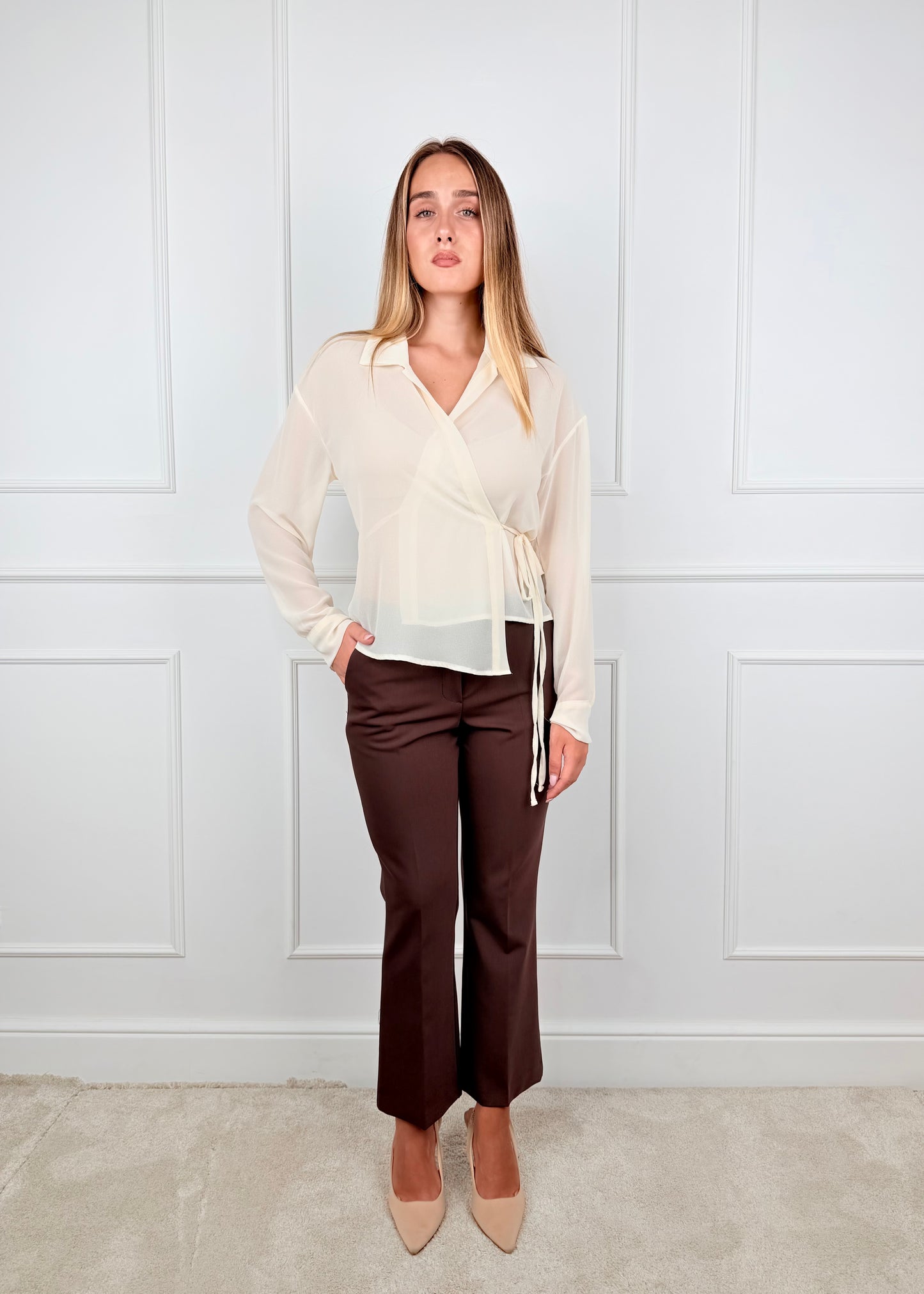 A8879 - CAMICIA IN CREPE DI VISCOSA