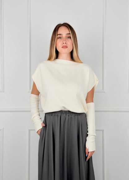 I92852M - BREND MAGLIA KIMONO CON MANICOTTI