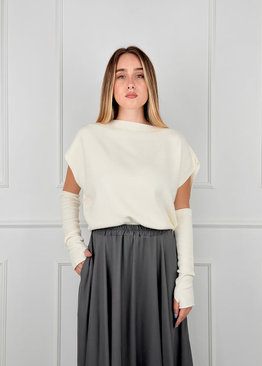 I92852M - BREND MAGLIA KIMONO CON MANICOTTI