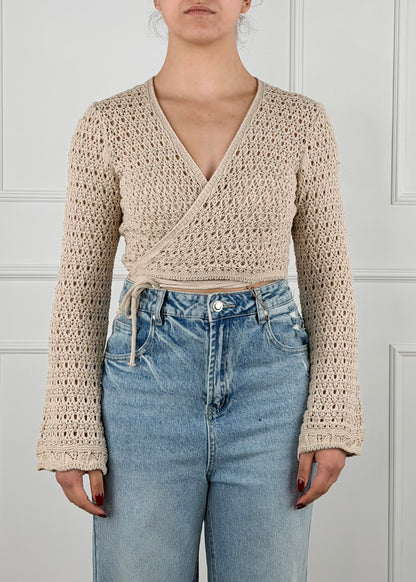 25007 - MAGLIA CROP AD INCROCIO IN CROCHET