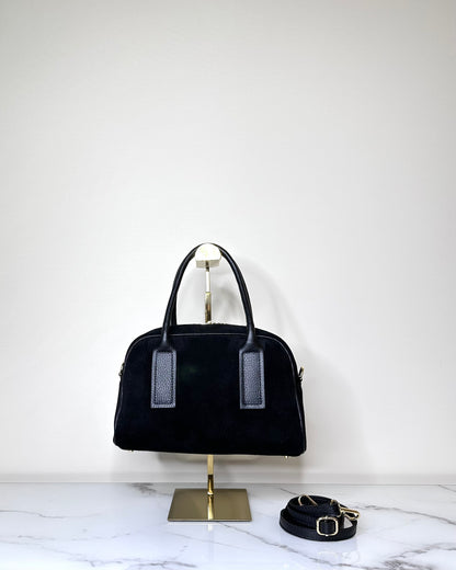 BRS5467 BORSA BAULETTO VERA PELLE SCAMOSCIATA