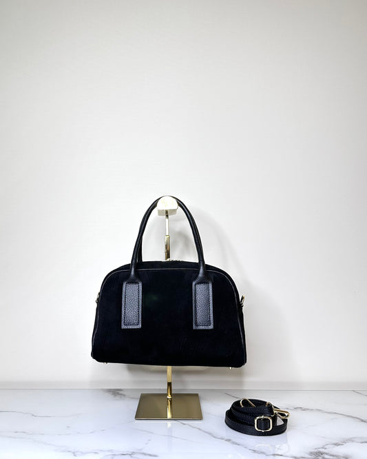 BRS5467 BORSA BAULETTO VERA PELLE SCAMOSCIATA