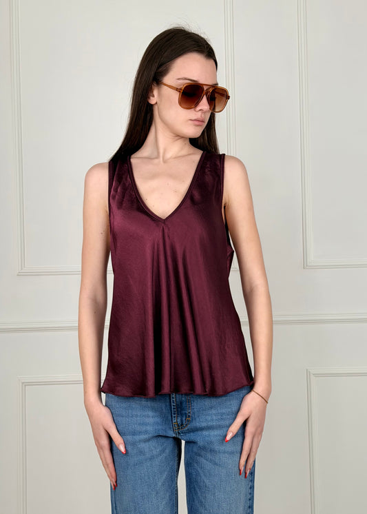 21944 - TOP IN VISCOSA SCOLLO "V"