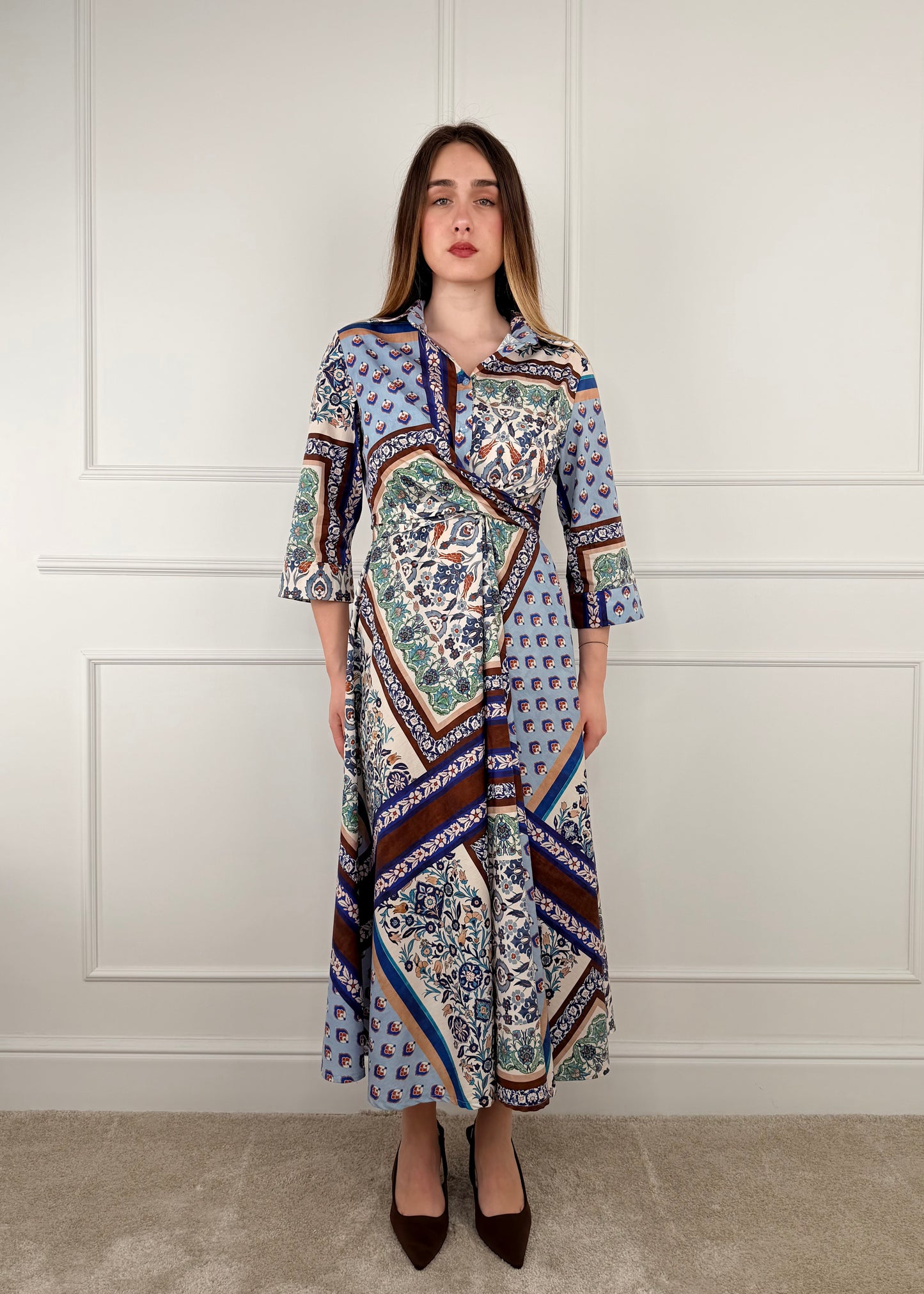 H4885C12 - ABITO CON FIOCCO FANTASIA PATCHWORK