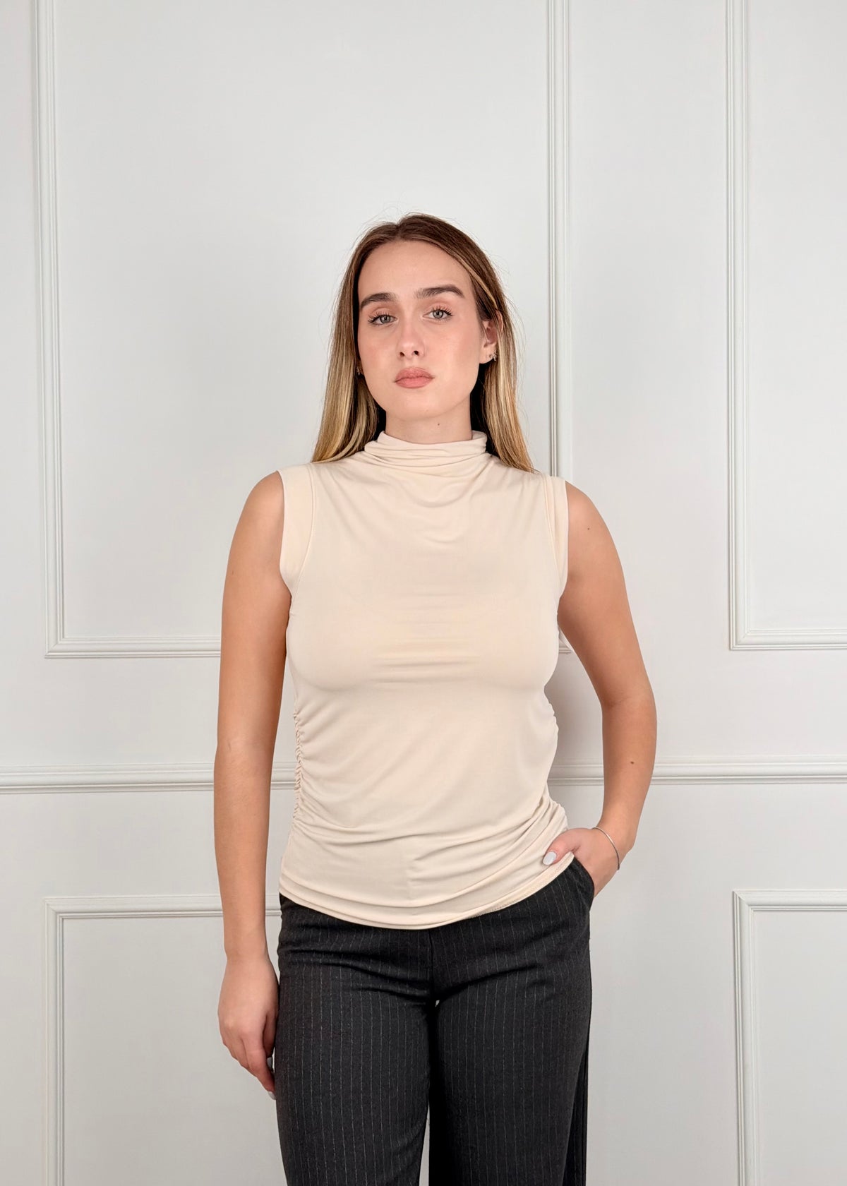 BI26614 - BI26614 MAGLIA CON DRAPPEGGIO LATERALE