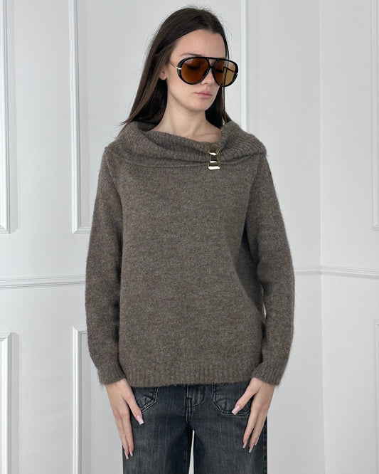 MB1001 - MY-D MAGLIA MISTO LANA SCOLLO SHIFFER