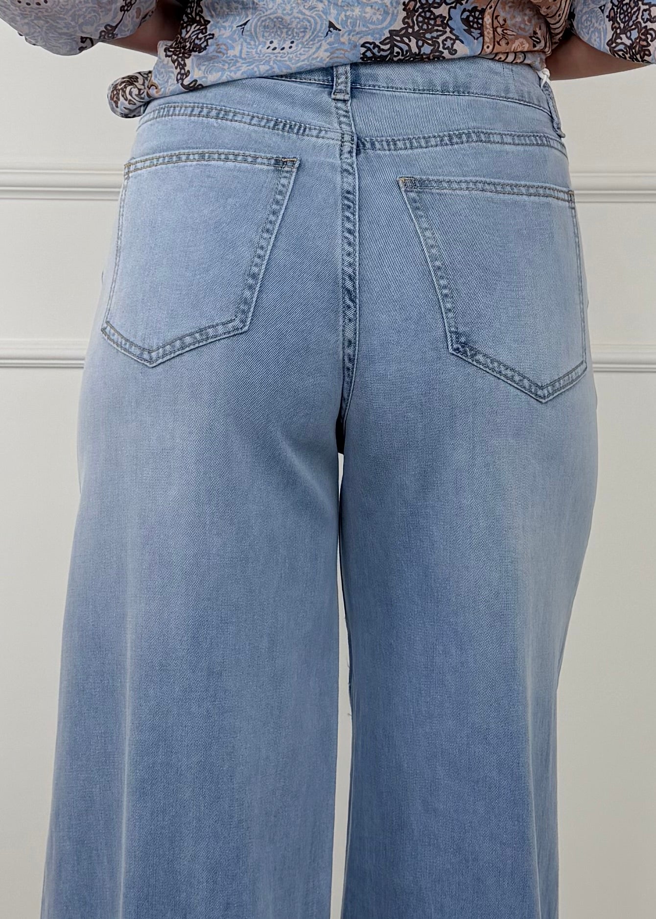 6165 - DENIM PALAZZO IN TESSUTO LEGGERO