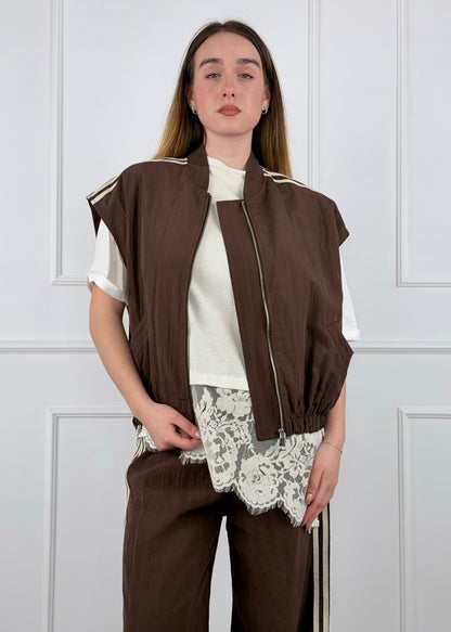 H522621 - BREND BOMBER SMANICATO CON BANDE