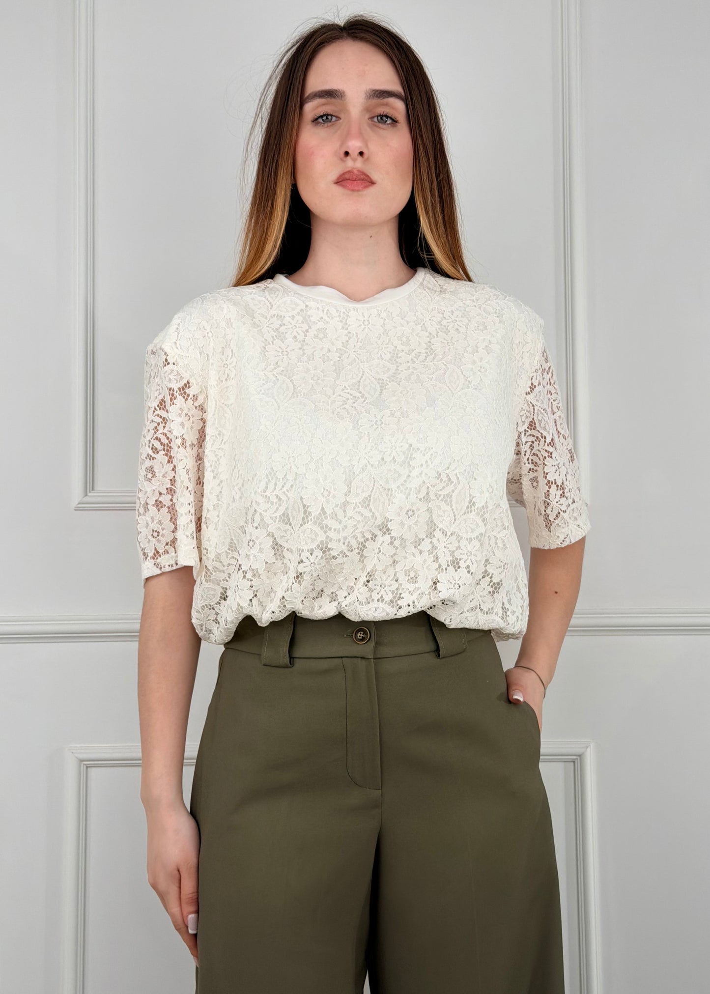 PE260186 - TENSIONE IN T-SHIRT IN PIZZO