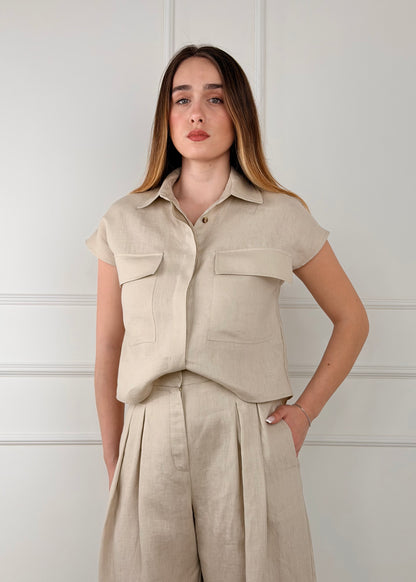 26C5029 - TENSIONE IN CAMICIA IN LINO