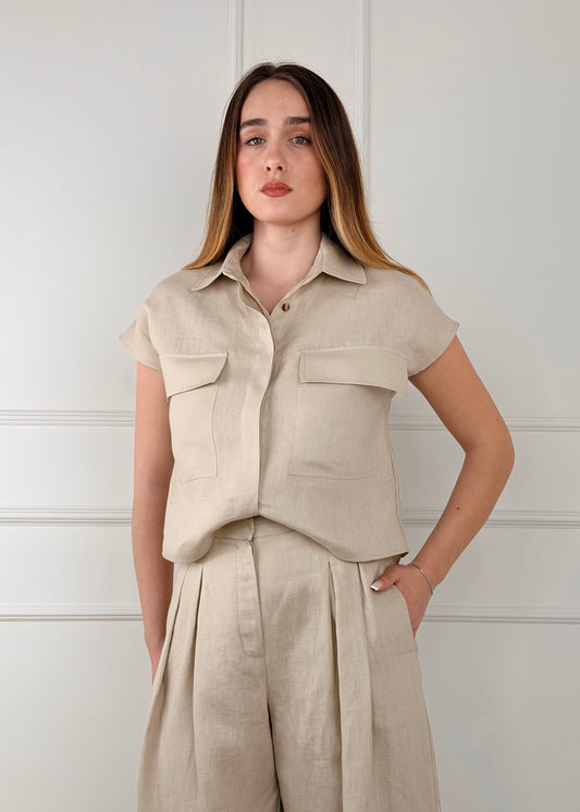 26C5029 - TENSIONE IN CAMICIA IN LINO