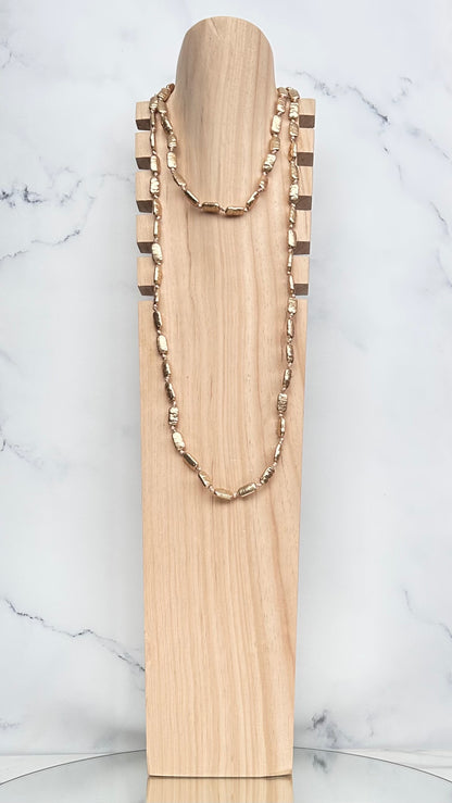 CLN12 COLLANA PERLINE RETTANGOLARI