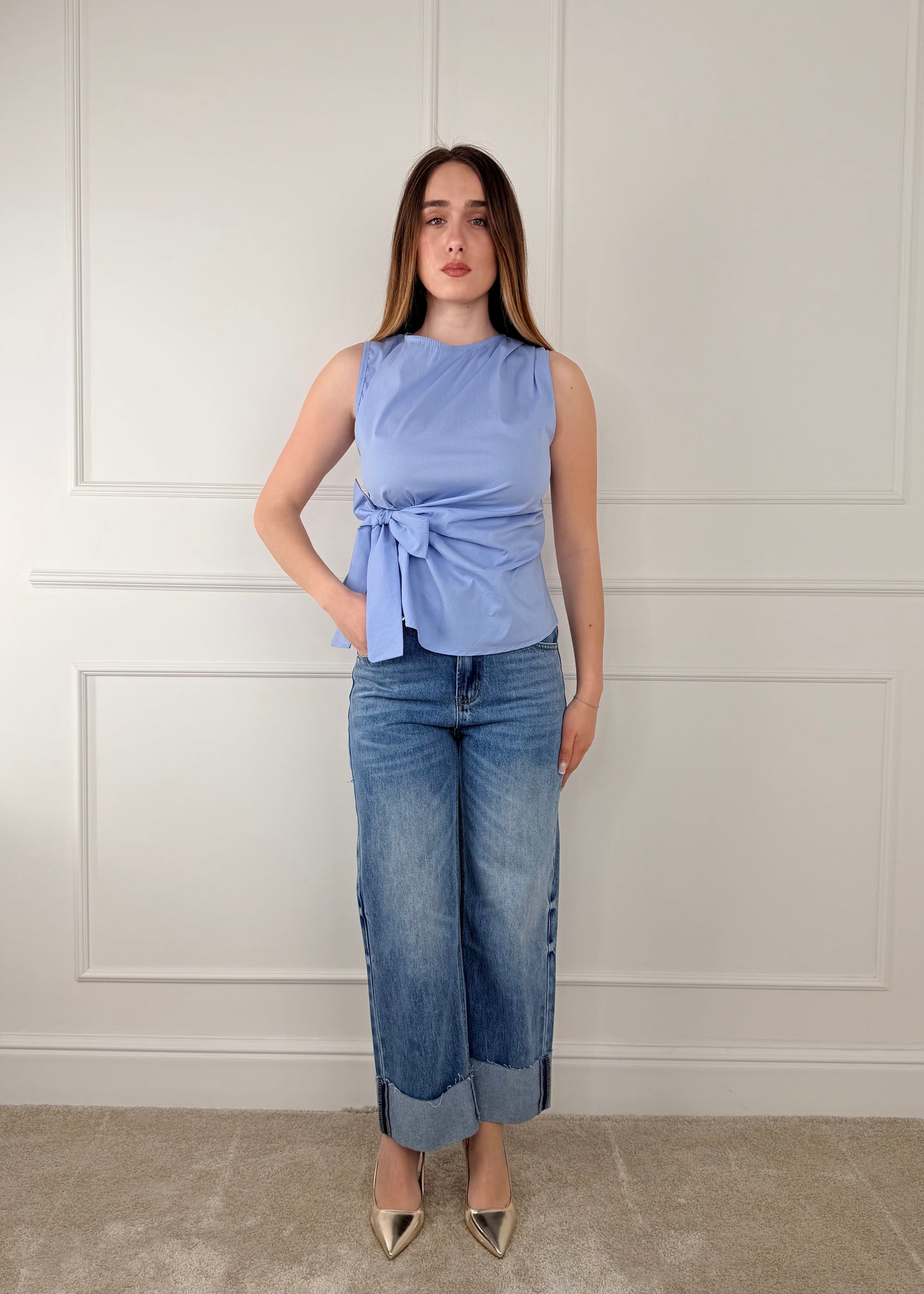 SP26214 - DENIM CON RISVOLTO CUCITO