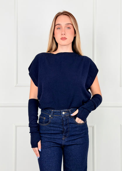 I92852M - BREND MAGLIA KIMONO CON MANICOTTI
