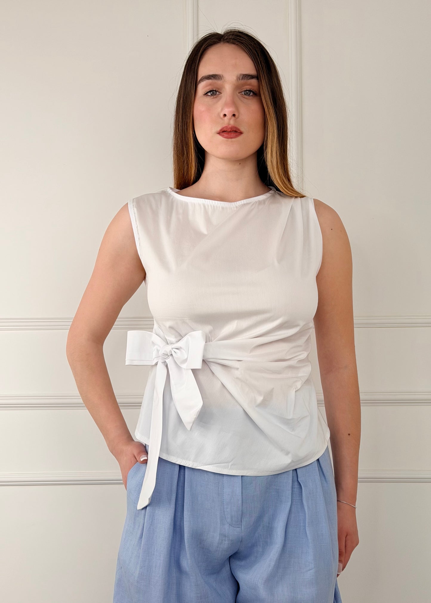 5819 - BLUSA CON FIOCCO LATERALE