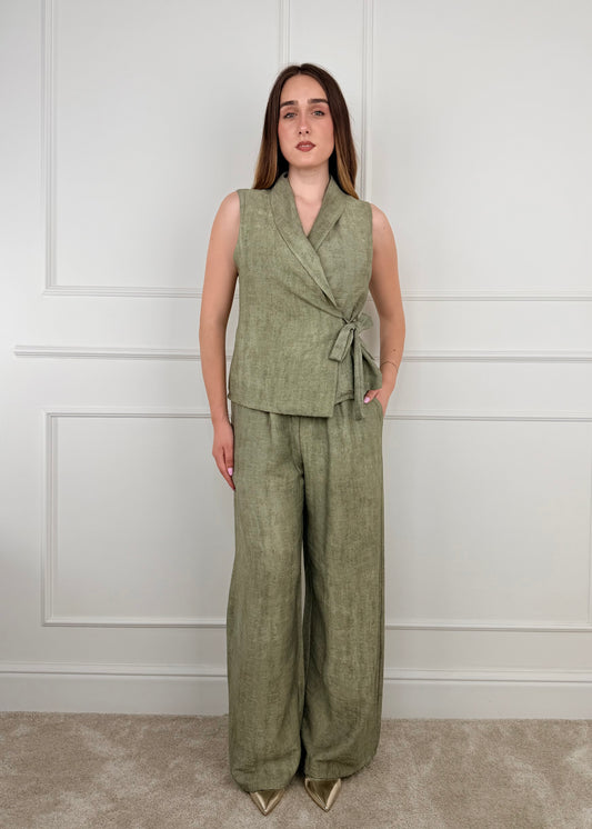 5957 - COMPLETO PANTALONE E GILET CHIUSURA A PORTAFOGLIO