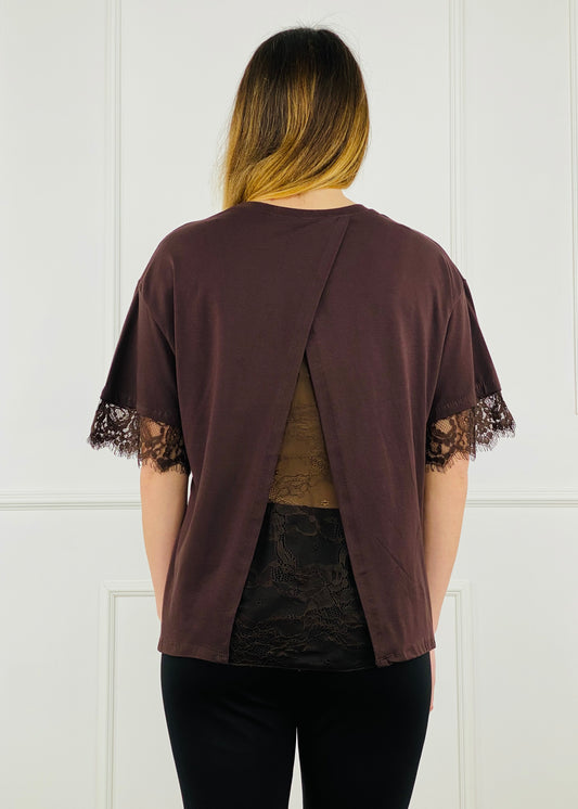 28377 - T-SHIRT APERTURA SUL RETRO CON PIZZO