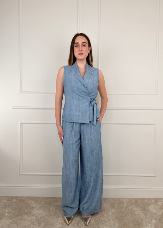 5957 - COMPLETO PANTALONE E GILET CHIUSURA A PORTAFOGLIO