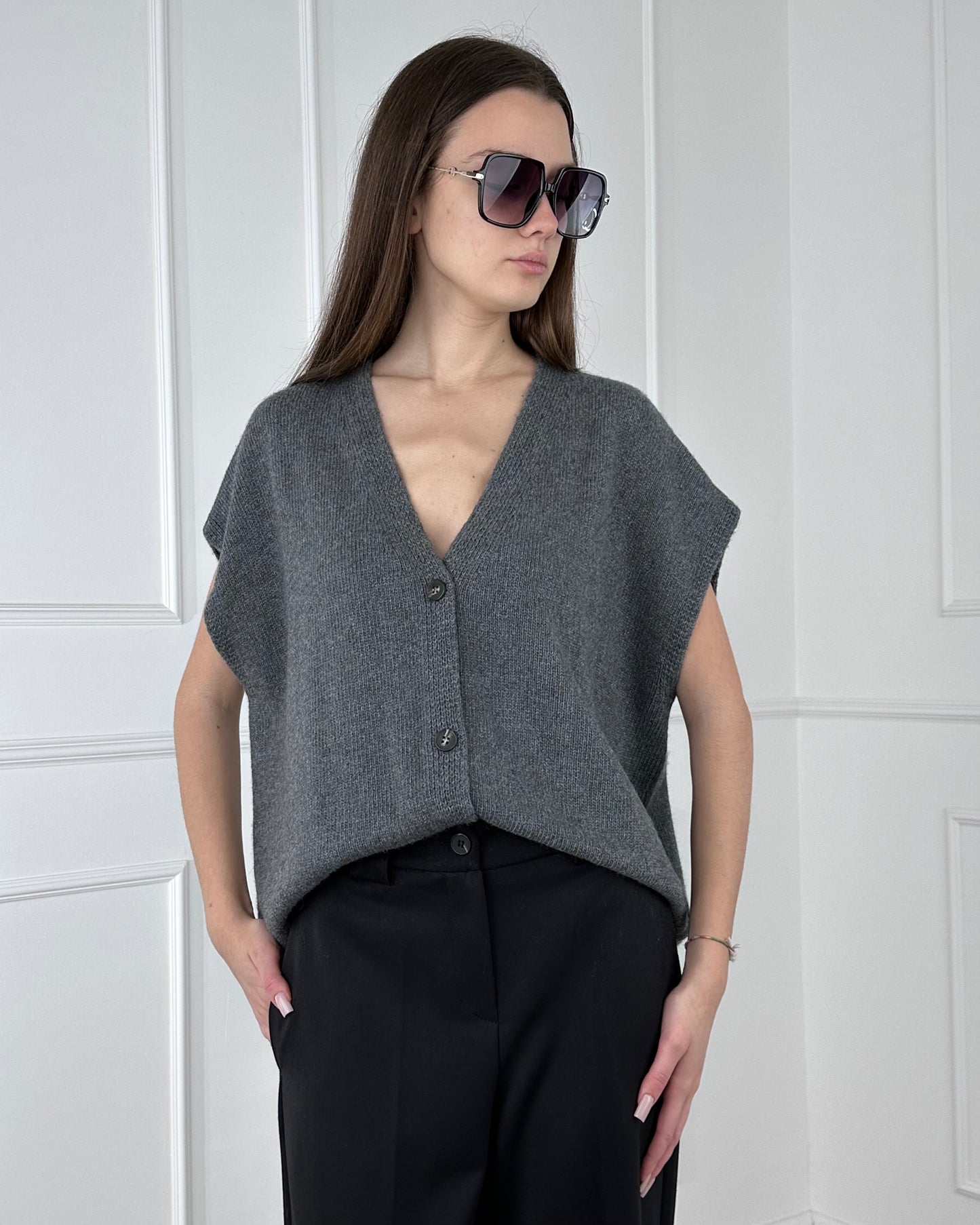 D80014 - TENSIONE IN GILET MISTO LANA & Cashmere