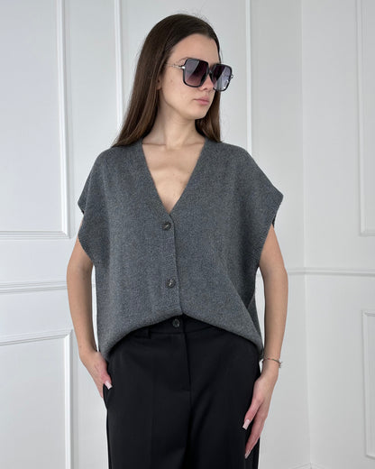 D80014 - TENSIONE IN GILET MISTO LANA & Cashmere
