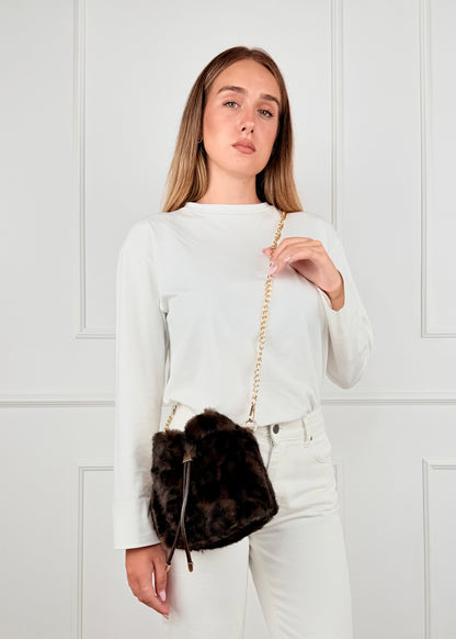 BRS89873 - BRS89873 BORSA SECCHIELLO IN PELLICCIA SINTETICA
