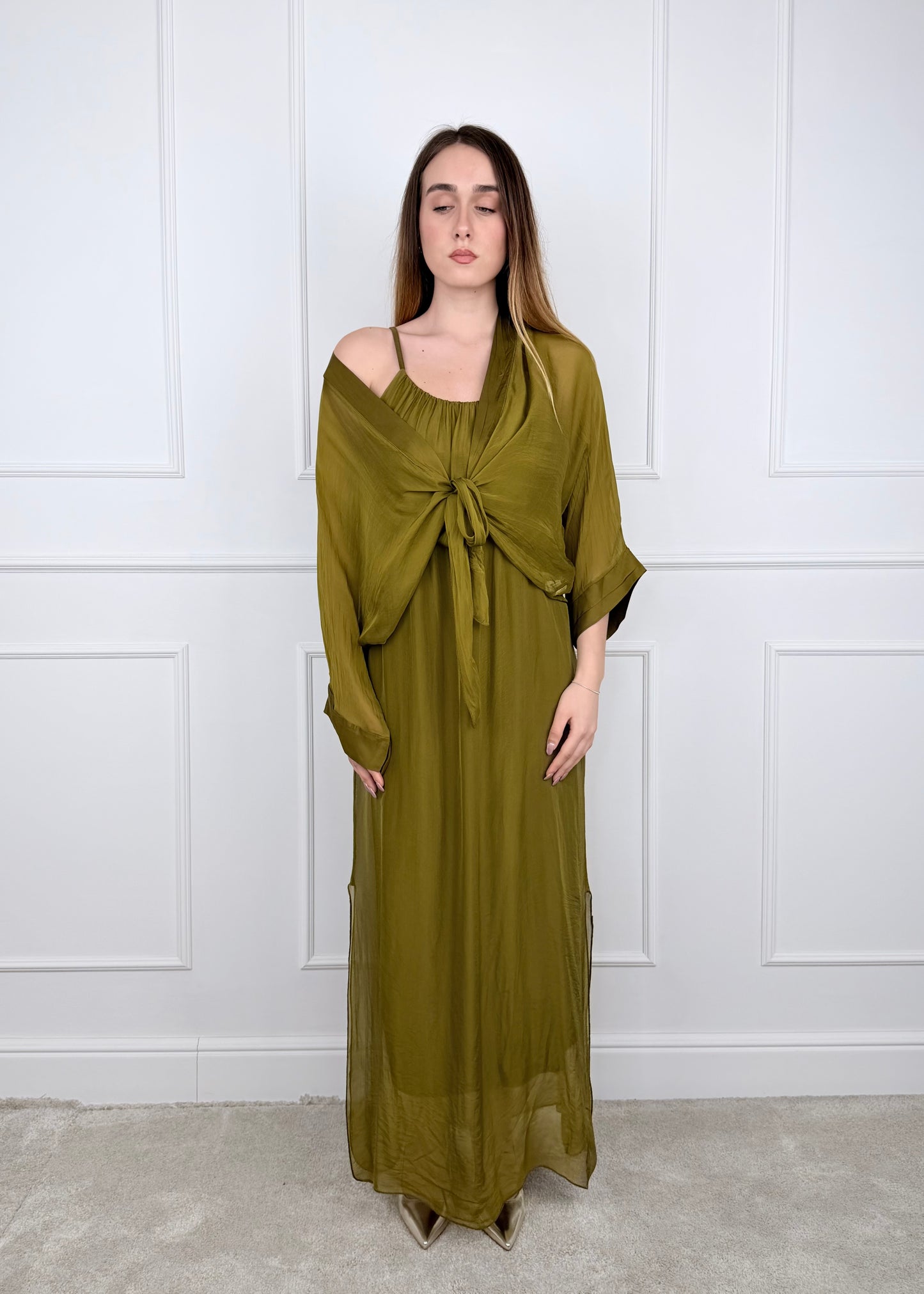 BH2566 - ABITO MISTO SETA E VISCOSA