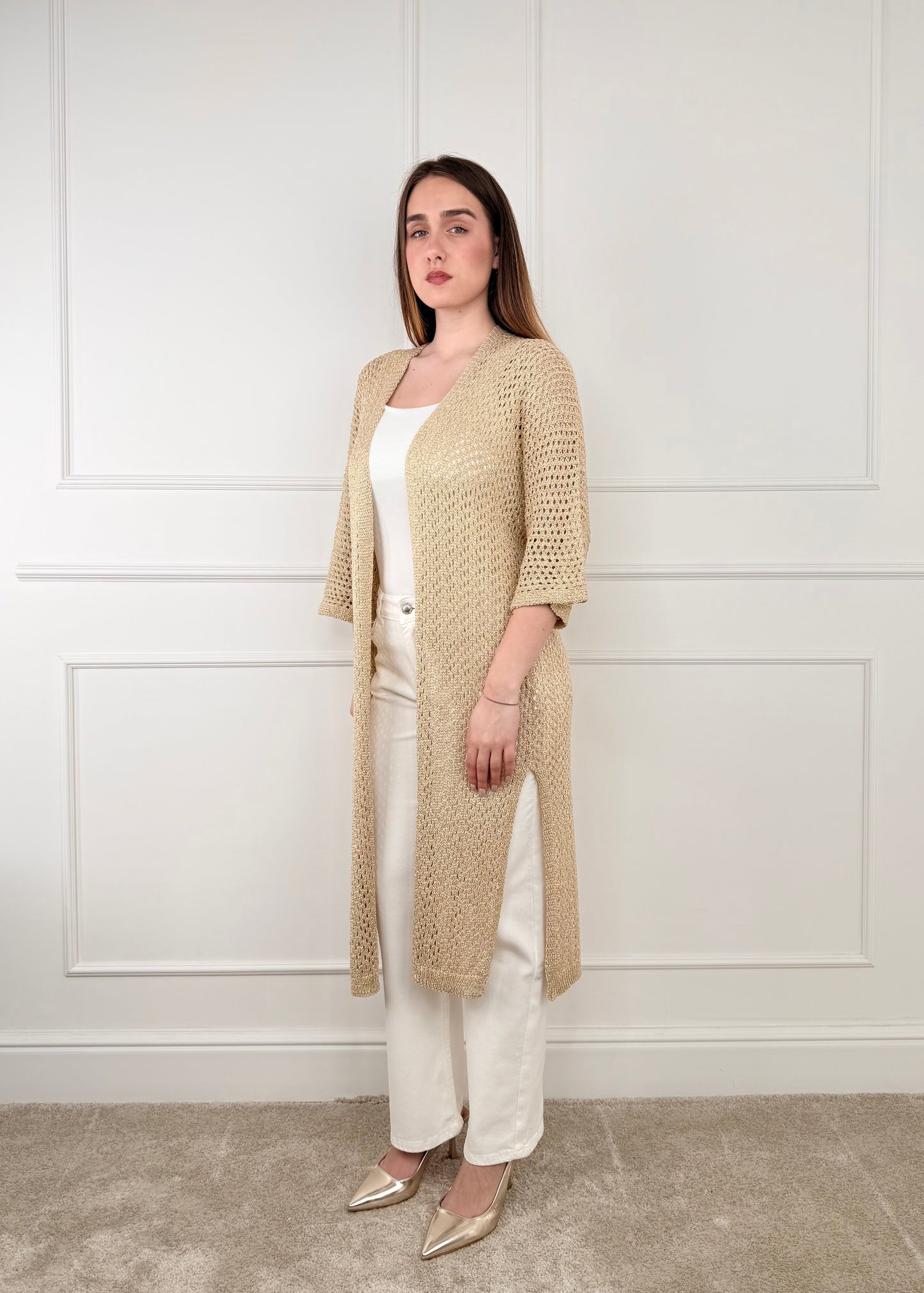 Y22159 - KIMONO CON FILO DI LUREX
