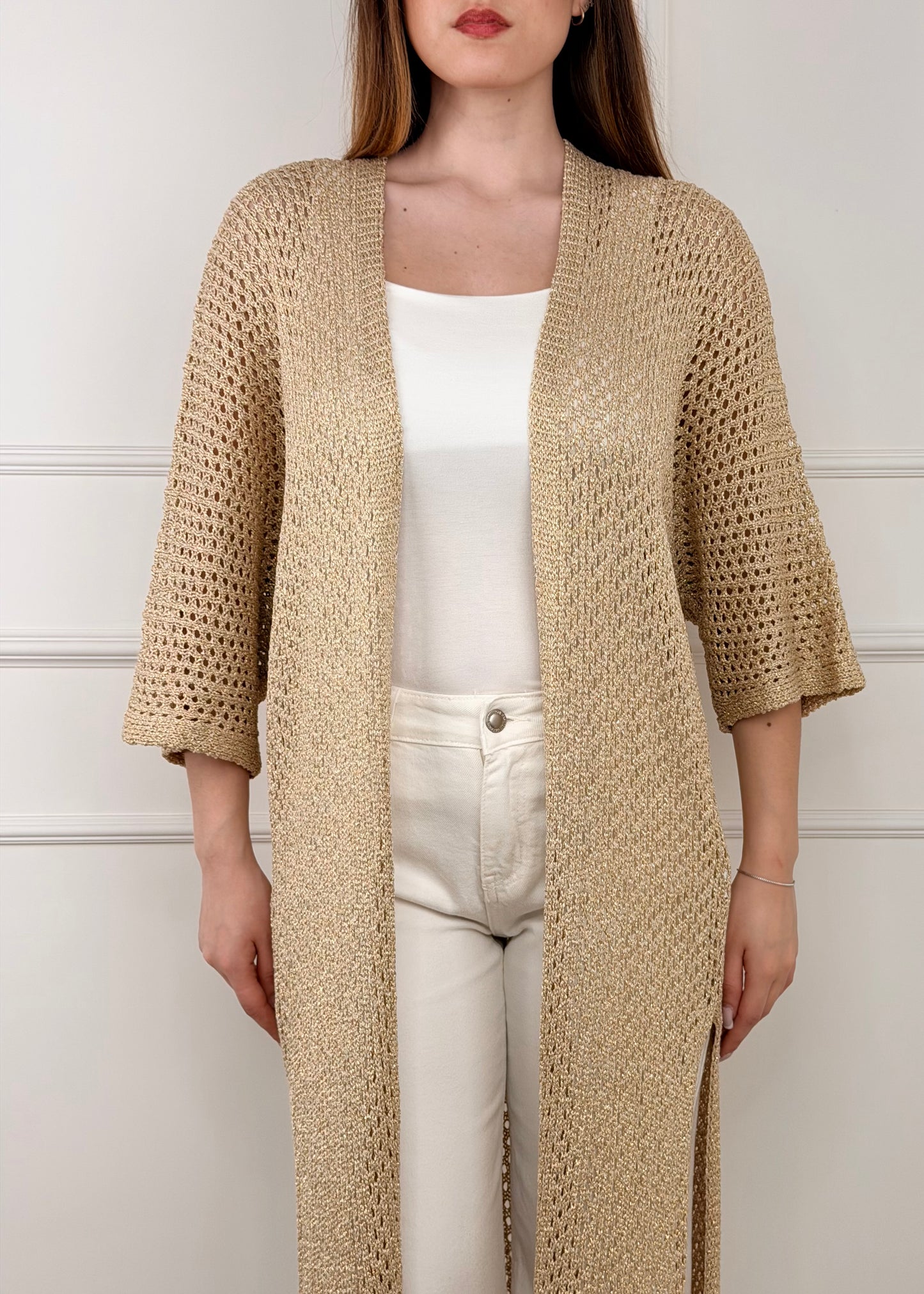 Y22159 - KIMONO CON FILO DI LUREX