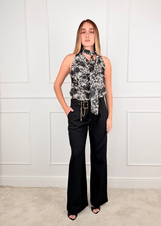 60038WF • TOP STAMPA ASTRATTA CON FUSCIACCA GIORGIA