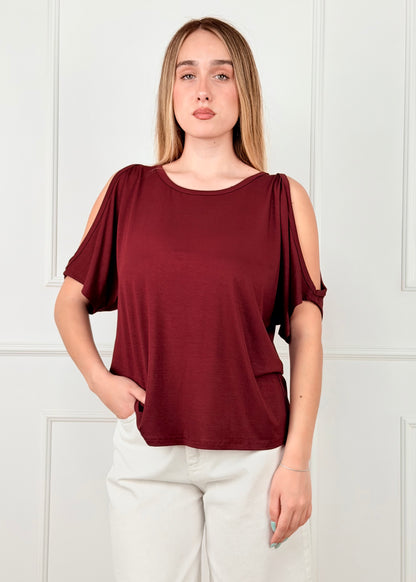 26034 - MAGLIA CUT OUT IN JERSEY DI VISCOSA