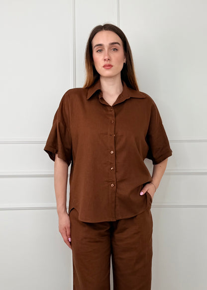 U191184 - BREND CAMICIA KIMONO MISTO LINO E VISCOSA