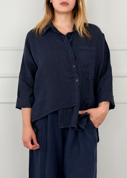 6645 PANTALONE PALAZZO IN LINO