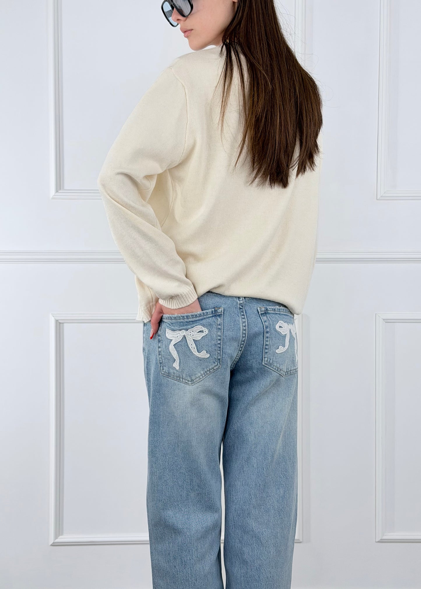 A455314 BREND DENIM CON FIOCCO SANGALLO