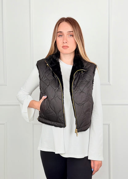 GILET DOUBLE FACE - GILET DOUBLE FACE TRAPUNTATO