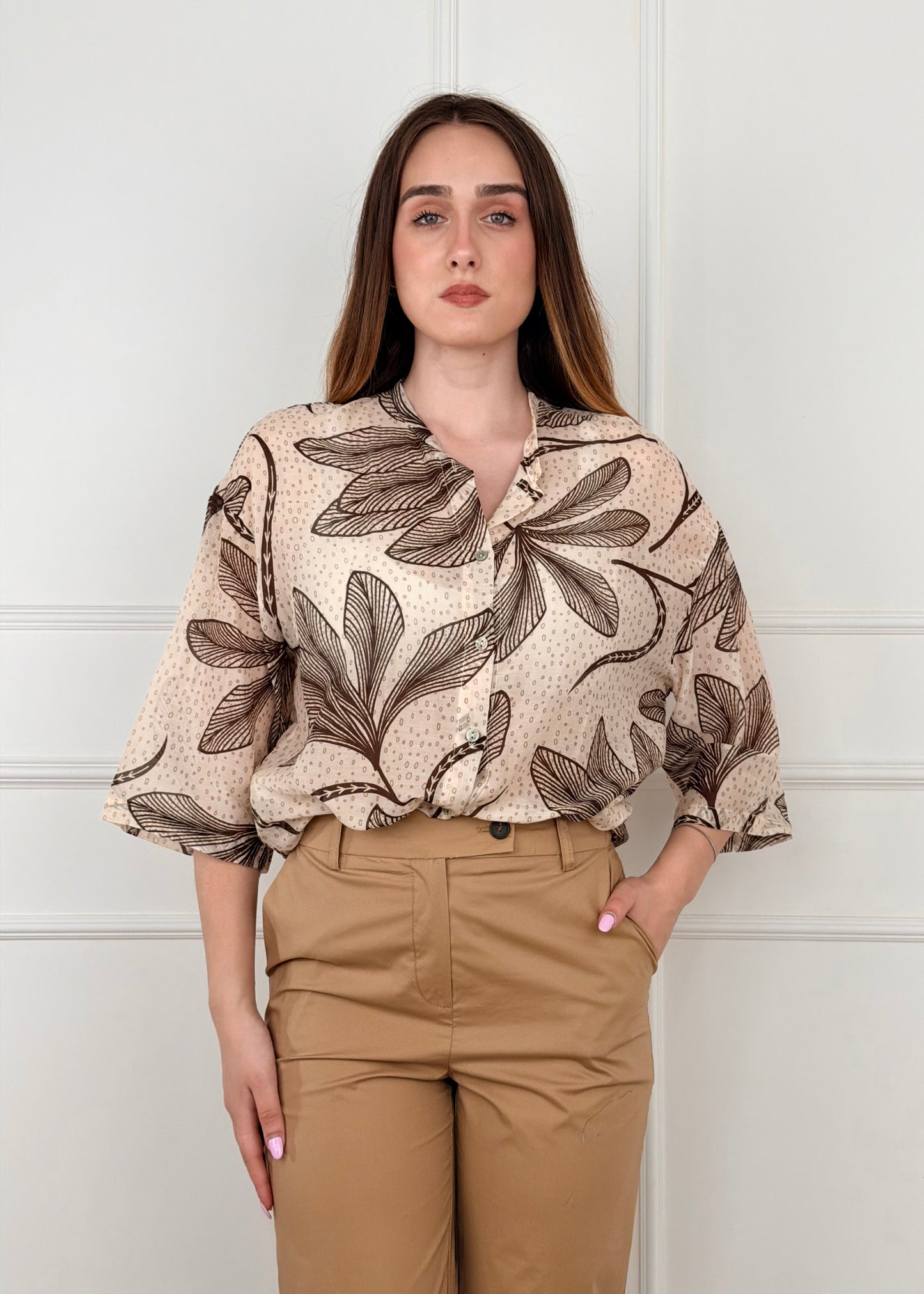 T2605 CAMICIA MISTO SETA E COTONE
