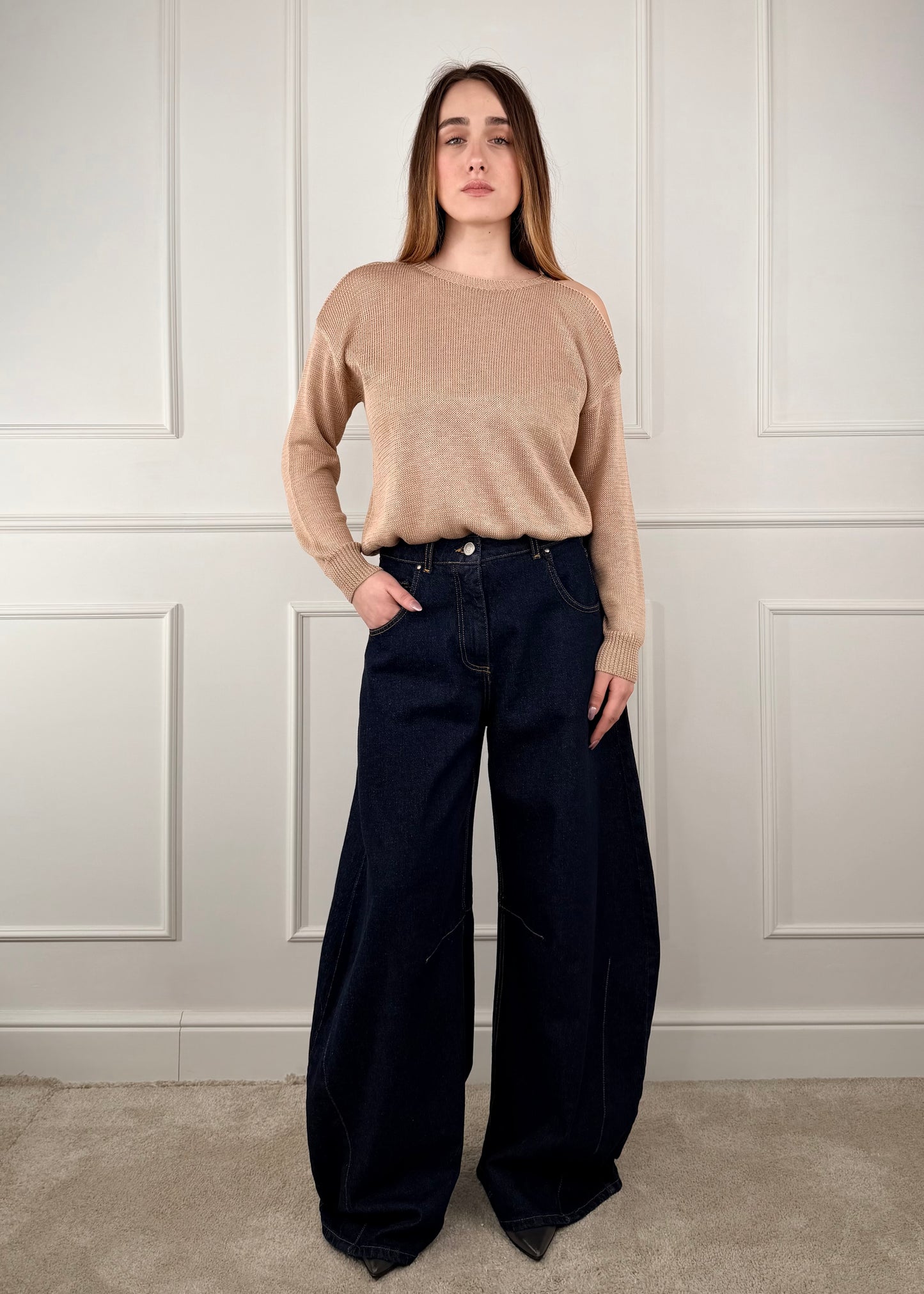 XL25234 - TENSIONE IN MAGLIA CUT OUT IN FILO DI VISC