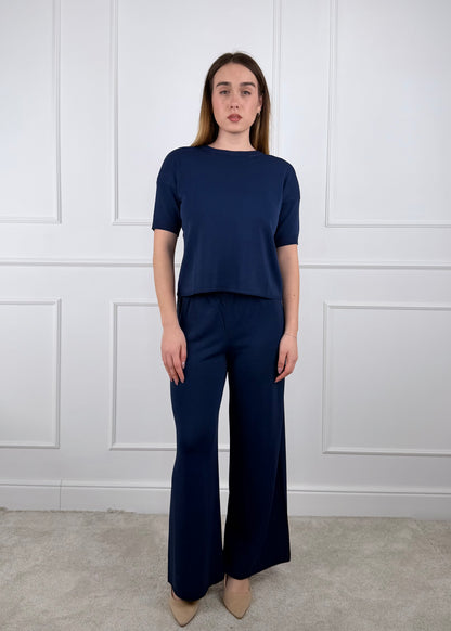 I92618 - BREND PANTALONE PALAZZO IN FILO DI VISCOSA