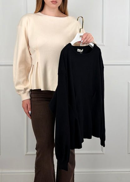 M5747L MAGLIA CON CORSETTO STRINGATO REGOLABILE SUL RETRO