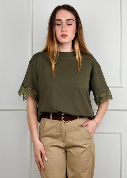 28377 - T-SHIRT APERTURA SUL RETRO CON PIZZO