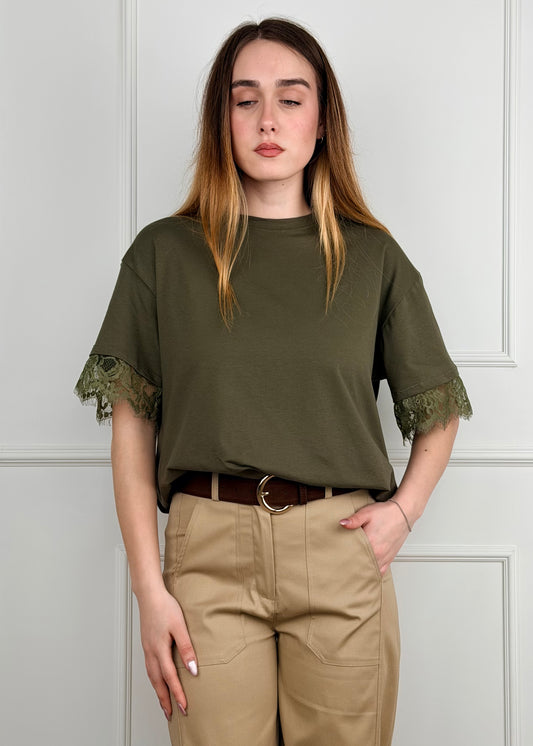 28377 - T-SHIRT APERTURA SUL RETRO CON PIZZO