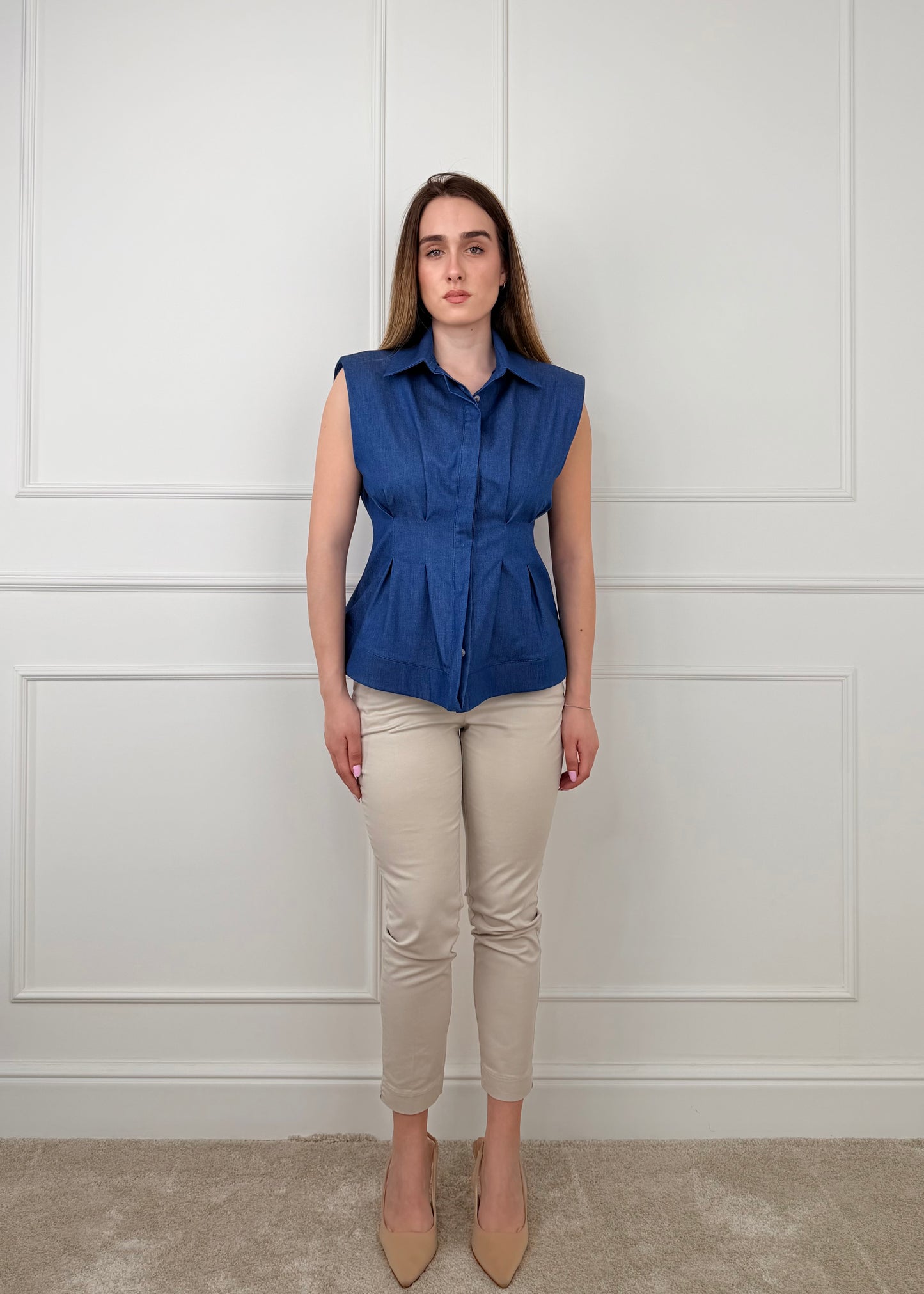 26C5091 - TENSIONE IN CAMICIA SFIANCATA IN CHAMBRAY