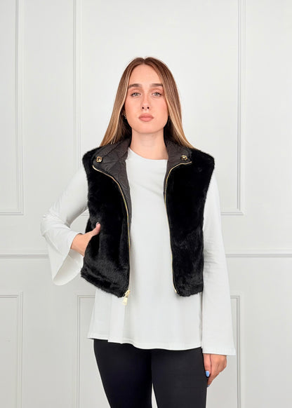 GILET DOUBLE FACE - GILET DOUBLE FACE TRAPUNTATO