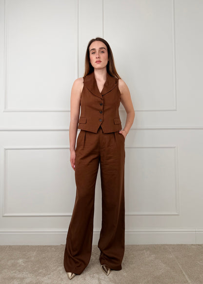 U19153 - BREND GILET MISTO LINO E VISCOSA